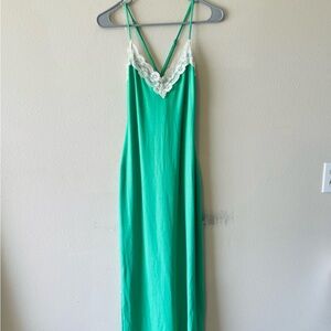 Blue Blush Green and White Maxi Dress